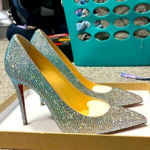 Christian Louboutin Kate Strass Degrade 100 Suede Multicolored crystal heels